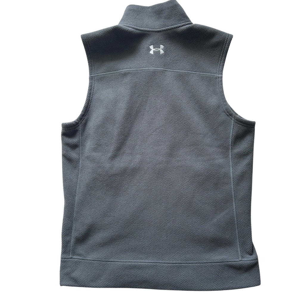 Under Armour Fleece Vest Mens Medium Gray Gorpcore Athletic Full Zip Layering - Picture 3 of 9
